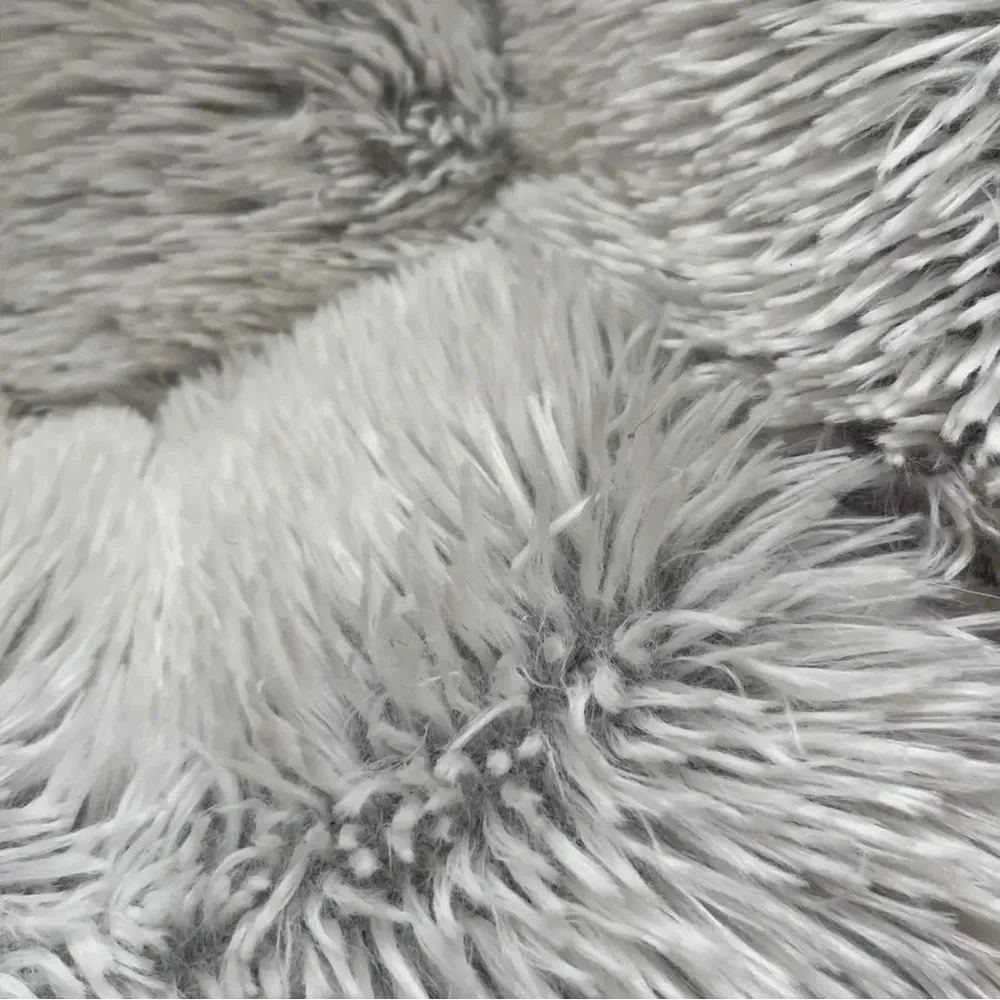 White Mohair Fur Donut Cat Bed